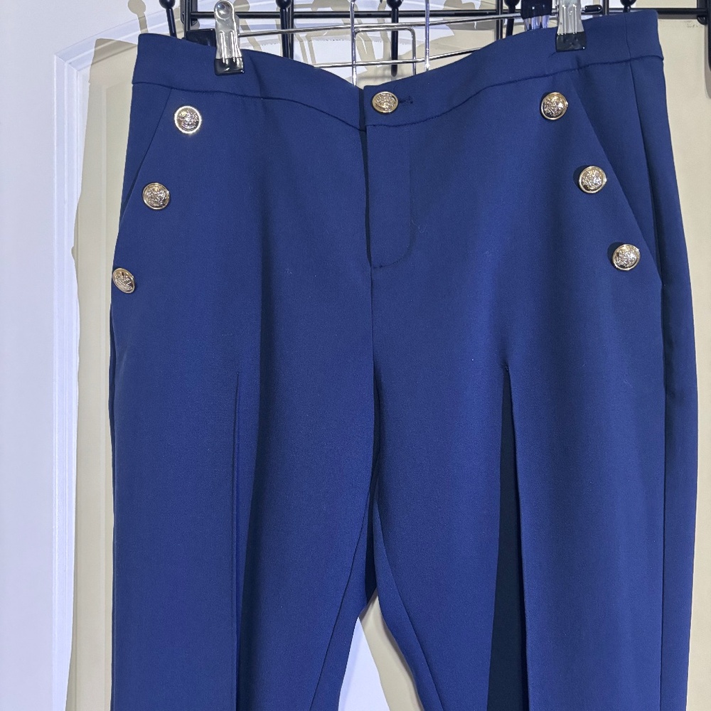 Women's Cropped Sailor Pants Size 12 Blue,  Created for Macys